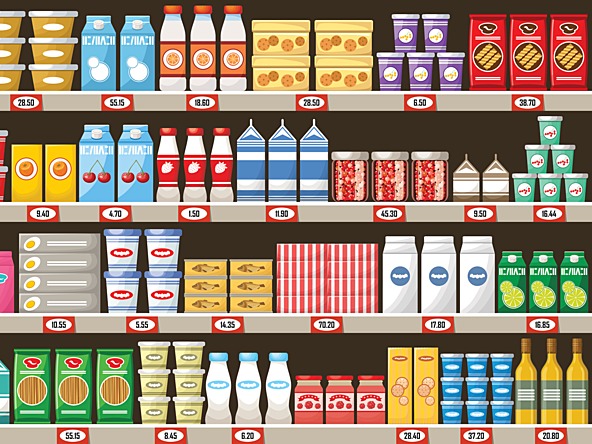 Supermarket shelves illustration_crop